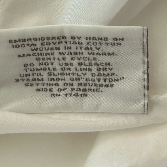 Sferra King Size Pillowcases Italy 1891 Hand Embroidered 100% Egyptian Cotton - Picture 9 of 11